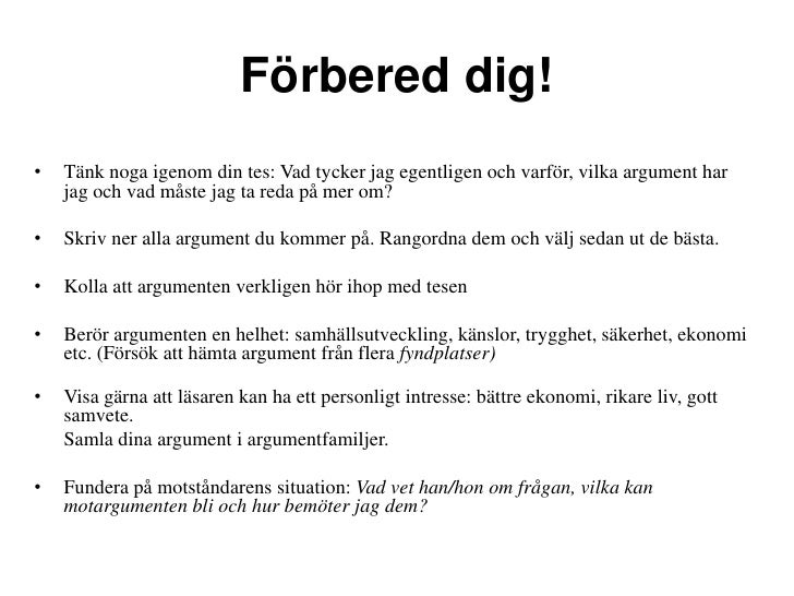 argumenterande text ämnen